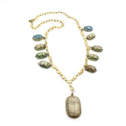 14k Gold Scarab Necklace