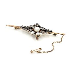Antique Pearl & Diamond Brooch