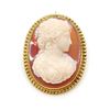 Image 1 : 14k Gold Shell Cameo Brooch