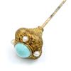 Image 2 : 14k Gold, Etruscan Gem-set Long Hat Pin