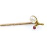 Image 2 : Natural Pearl & Ruby Twig Stick Pin
