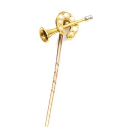 14k Gold & Pearl Stick Pin