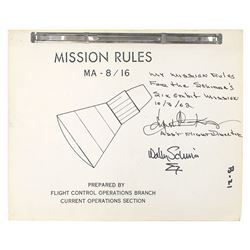 Gene Kranz’s MA-8 Mission Rules Signed by Schirra