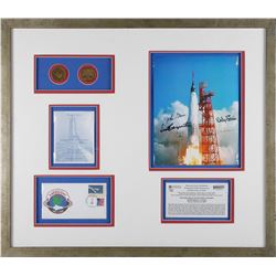 Mercury 7 Signed Photograph and 40th Anniversary Display