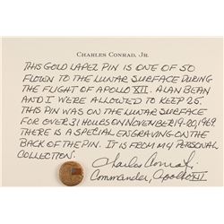 Charles Conrad’s Apollo 12 Lunar Surface Flown Lapel Pin