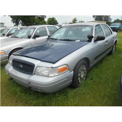 2003 FORD CROWN VICTORIA, S/N 2FAHP71W23X209231, V8 GAS, A/T, ODOMETER READING 170,229 MILES