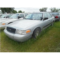 2003 FORD CROWN VICTORIA, S/N 2FAHP71W33X209285, V8 GAS, A/T, ODOMETER READING 157,423 MILES