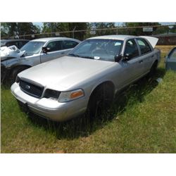 2008 FORD CROWN VICTORIA, S/N 2FAHP71VX8X159564, V8 GAS, A/T, ODOMETER READING 164,332 MILES (WRECKE