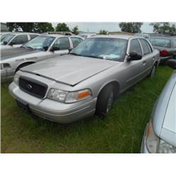 2008 FORD CROWN VICTORIA, S/N 2FAHP71V78X161028, V8 GAS, A/T, ODOMETER READING 163,061 MILES