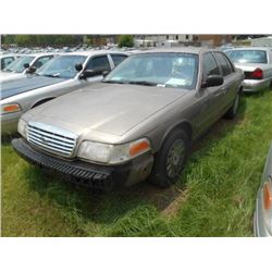 2004 FORD CROWN VICTORIA, S/N 2FAHP71W84X166015, V8 GAS, A/T, ODOMETER READING 196,012 MILES