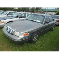 2004 FORD CROWN VICTORIA, S/N 2FAHP71W54X166005, V8 GAS, A/T, ODOMETER READING 143,228 MILES