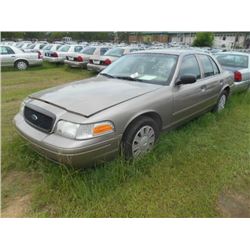 2008 FORD CROWN VICTORIA, S/N 2FAHP71V38X161043, V8 GAS, A/T, ODOMETER READING 168,000 MILES