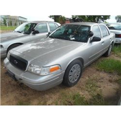 2007 FORD CROWN VICTORIA, S/N 2FAHP71W87X144987, V8 GAS, A/T, ODOMETER READING 188,608 MILES