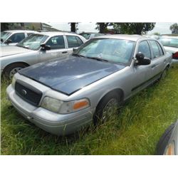 2003 FORD CROWN VICTORIA, S/N 2FAHP71WX3X209199, V8 GAS, A/T, ODOMETER READING 185,180 MILES
