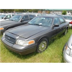 2003 FORD CROWN VICTORIA, S/N 2FAHP71W53X210745, V8 GAS, A/T, ODOMETER READING 191,860 MILES