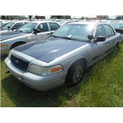 2003 FORD CROWN VICTORIA, S/N 2FAHP71W73X209211, V8 GAS, A/T, ODOMETER READING 204,908 MILES