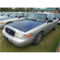 2006 FORD CROWN VICTORIA, S/N 2FAHP71W06X147221, V8 GAS, A/T, ODOMETER READING 202,918 MILES