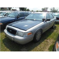 2008 FORD CROWN VICTORIA, S/N 2FAHP71V38X159597, V8 GAS, A/T, ODOMETER READING 206,095 MILES