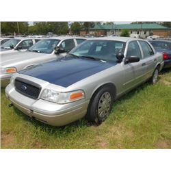 2007 FORD CROWN VICTORIA, S/N 2FAHP71WX7X158857, V8 GAS, A/T, ODOMETER READING 202,680 MILES