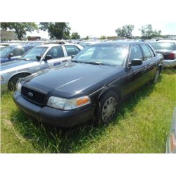 2008 FORD CROWN VICTORIA, S/N 2FAHP71V08X161050, V8 GAS, A/T, ODOMETER READING 191,662 MILES