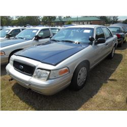 2007 FORD CROWN VICTORIA, S/N 2FAHP71W37X158876, V8 GAS, A/T, ODOMETER READING 208,270 MILES