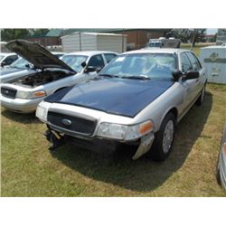 2008 FORD CROWN VICTORIA, S/N 2FAHP71V68X159612, V8 GAS, A/T, ODOMETER READING 231,160 MILES