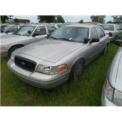 2010 FORD CROWN VICTORIA, S/N 2FABP7BV8AX106615, V8 GAS, A/T, ODOMETER READING 181,21 MILES