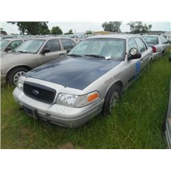 2004 FORD CROWN VICTORIA, S/N 2FAHP71W94X160630, V8 GAS, A/T, ODOMETER READING 229,380 MILES