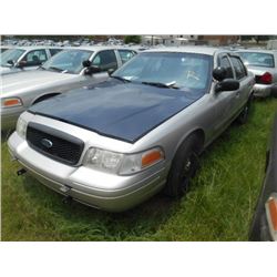 2009 FORD CROWN VICTORIA, S/N 2FAHP71V99X143356, V8 GAS, A/T, ODOMETER READING 179,248 MILES