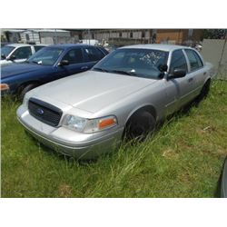 2008 FORD CROWN VICTORIA, S/N 2FAHP71V48X159589, V8 GAS, A/T, ODOMETER READING 162,100 MILES