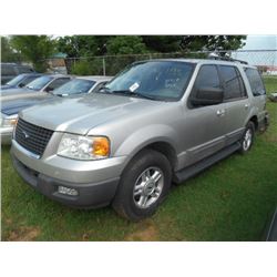 2006 FORD EXPEDITION XLT, S/N 1FMPU155X6LA67205, V8 GAS, A/T, ODOMETER READING 185,404 MILES