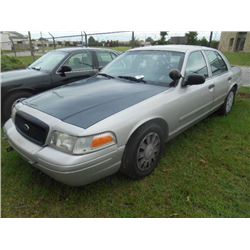 2007 FORD CROWN VICTORIA, S/N 2FAHP71WX7X145008, V8 GAS, A/T, ODOMETER READING 186,790 MILES