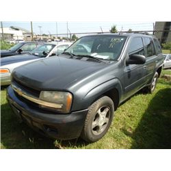 2007 CHEVROLET TRAILBLAZER, S/N 1GNDS13S472234663, 6 CYL GAS, A/T, ODOMETER READING 163,822 MILES