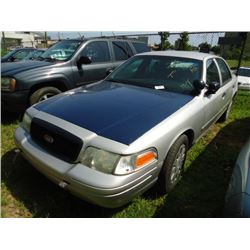 2008 FORD CROWN VICTORIA, S/N 2FAHP71V48X159592, V8 GAS, A/T, ODOMETER READING 182,382 MILES