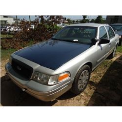 2010 FORD CROWN VICTORIA, S/N 2FABP7BV1AX106603, V8 GAS, A/T, ODOMETER READING 182,356 MILES