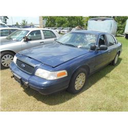 2005 FORD CROWN VICTORIA, S/N 2FAHP71W05X146603, V8 GAS, A/T, ODOMETER READING 169,200 MILES