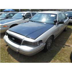 2005 FORD CROWN VICTORIA, S/N 2FAHP71WX5X175672, V8 GAS, A/T, ODOMETER READING 222,182 MILES