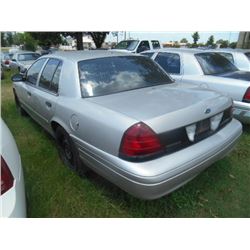 2008 FORD CROWN VICTORIA, S/N 2FAHP71V68X161036, V8 GAS, A/T, ODOMETER READING 170,573 MILES