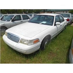 2002 FORD CROWN VICTORIA, S/N 2FAFP71W32X142242, V8 GAS, A/T, ODOMETER READING 189,762 MILES