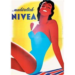 Old Nivea Bathing Beauty Poster