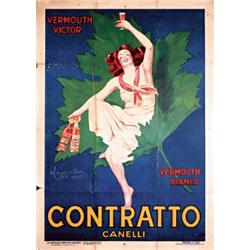 Rare Cappiello Contratto Poster