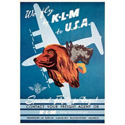 Rare KLM Dog Poster