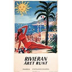 French Rivera Poster 1940s