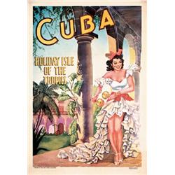 Original Cuba Travel Poster 1950