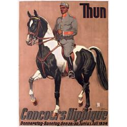 Old Swiss Horse Racing Poster