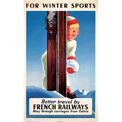 French Ski Travel Poster