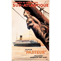 Great French Ship Poster 1950s