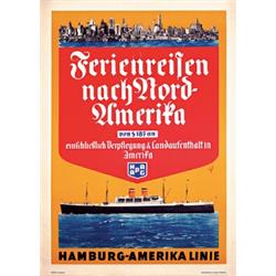 Hamburg America Poster 1930s New York