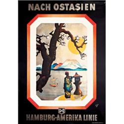 Hamburg America Line Poster Asia