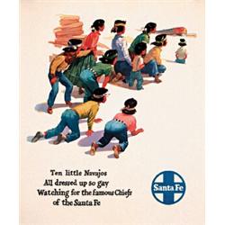 Santa Fe Ten Navajos Poster 1950s